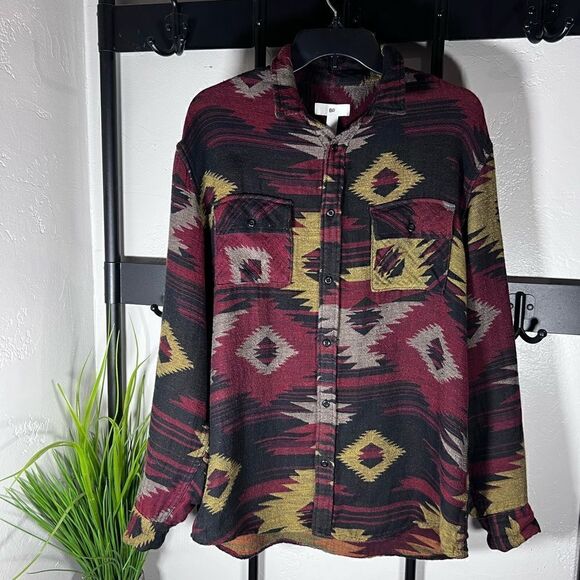 BP shacket button down long sleeve shirt western Navajo print size medium - Picture 8 of 14